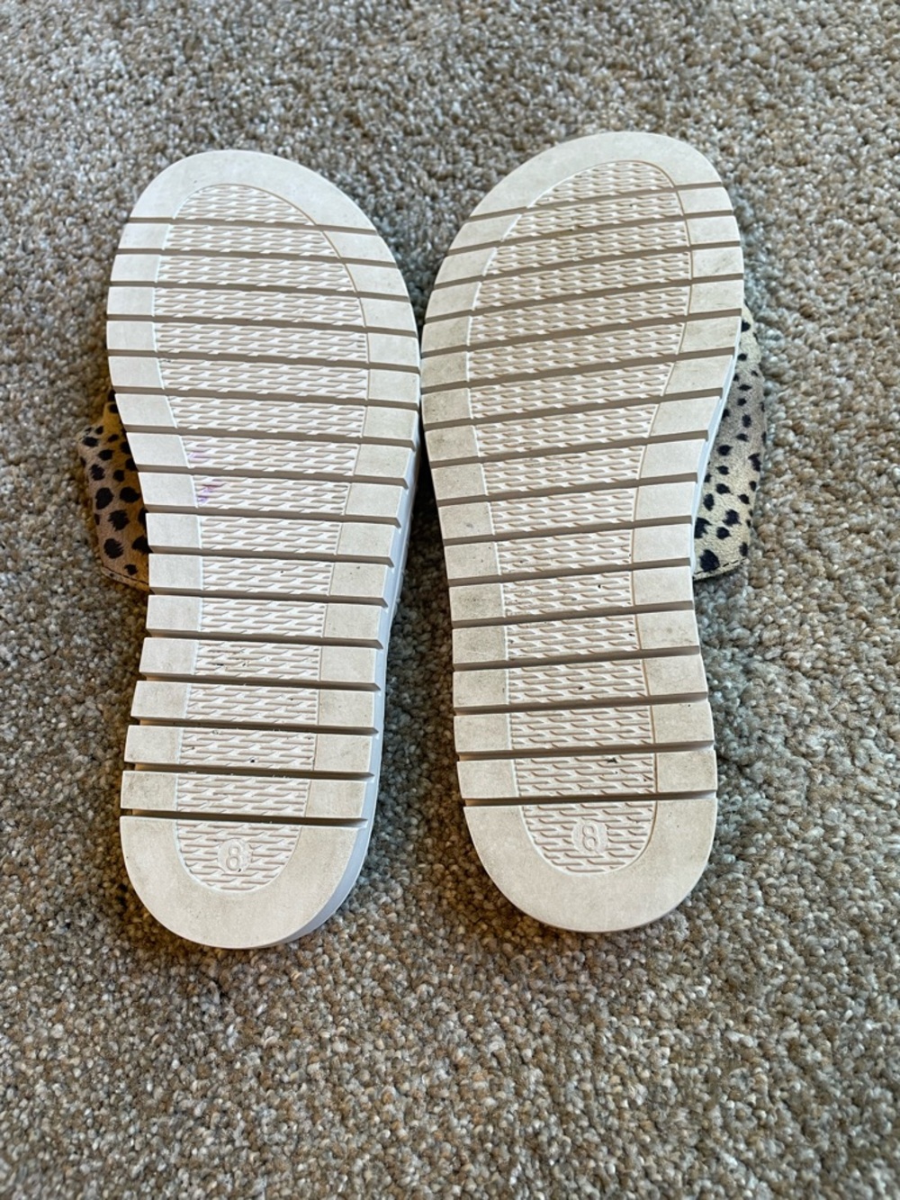 Danna Raye Leopard Print Double Buckle Slide Sandals - Beige/Black Size 8 - Picture 9 of 9